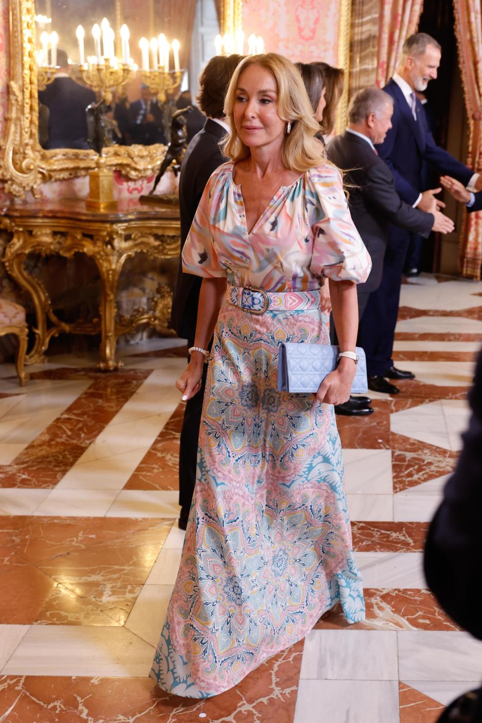 Esther Alcocer Koplowitz  during a lunch ceremony for Jordan King on occasion his official visit to Spain in ZarzuelaPalace in Madrid on Monday, 19 June 2023.