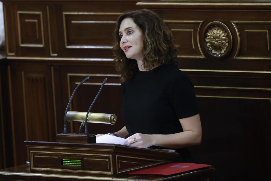 La presidenta de la Comunidad de Madrid, Isabel Díaz Ayuso, en el Senado