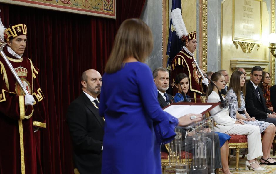La presidenta del Congreso, Francina Armengol, durante la jura de la Princesa Leonor