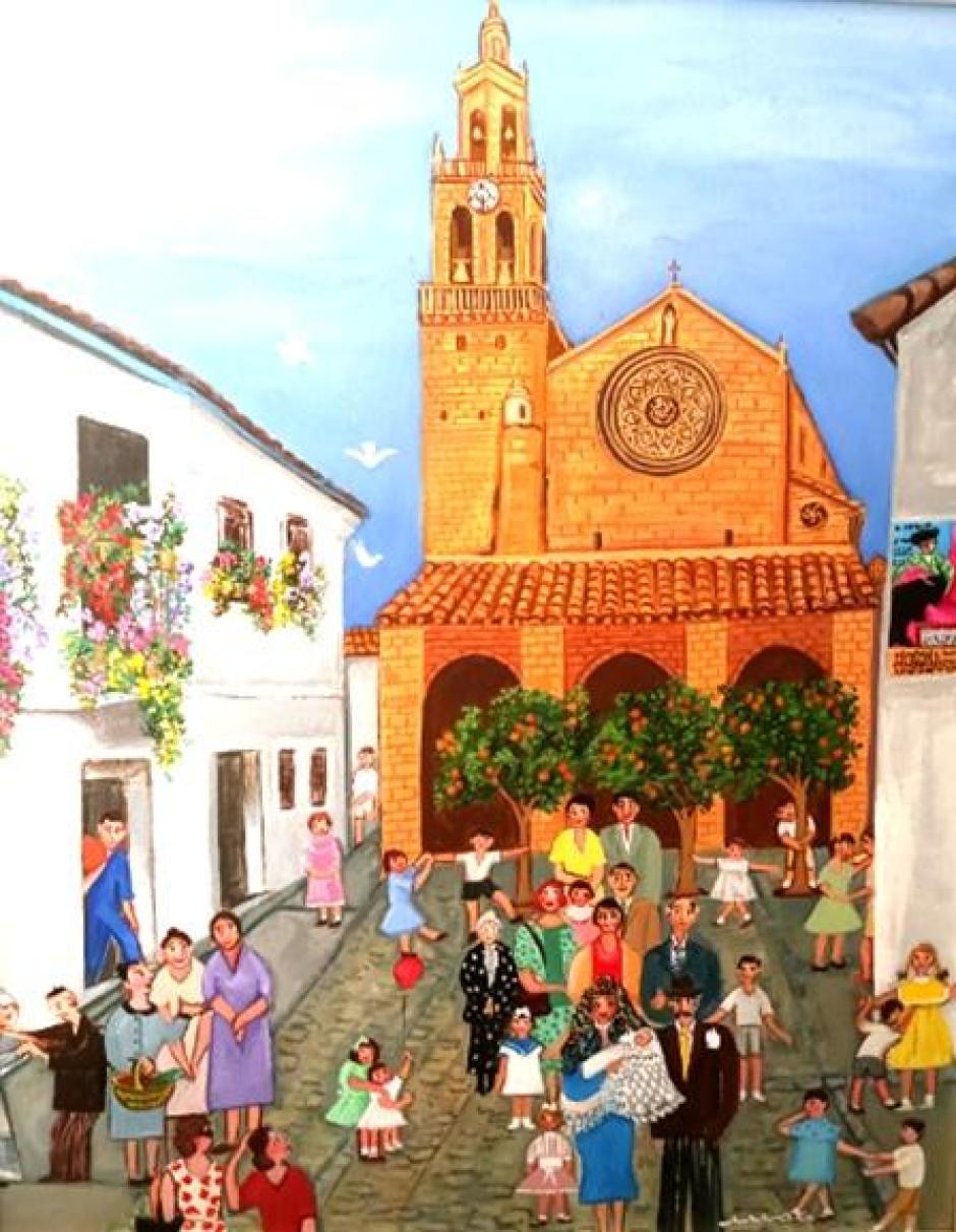 Cuadro naíf de San Lorenzo (colección particular)