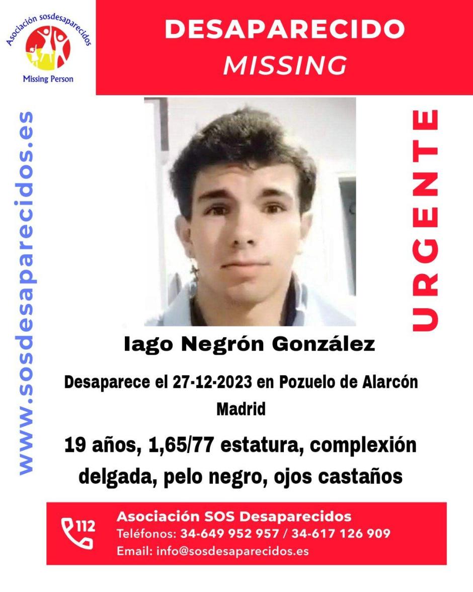 Iago Negrón González desapareció el 27 de diciembre
