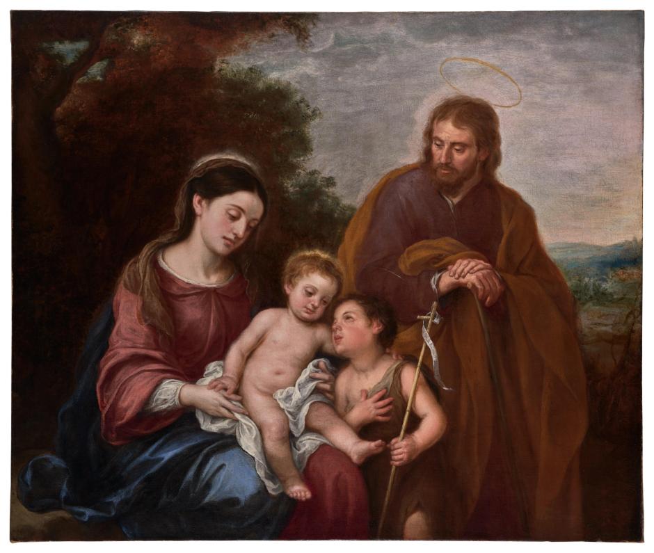 Sagrada Familia con un joven San Juan Bautista de Bartolomé Esteban Murillo