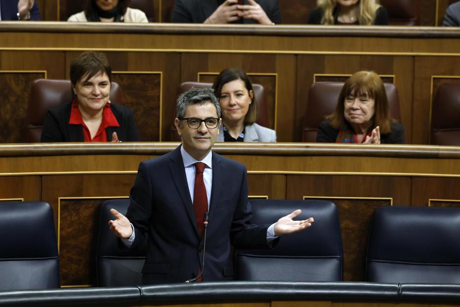 El ministro de Justicia, Félix Bolaños, en el Congreso de los Diputados