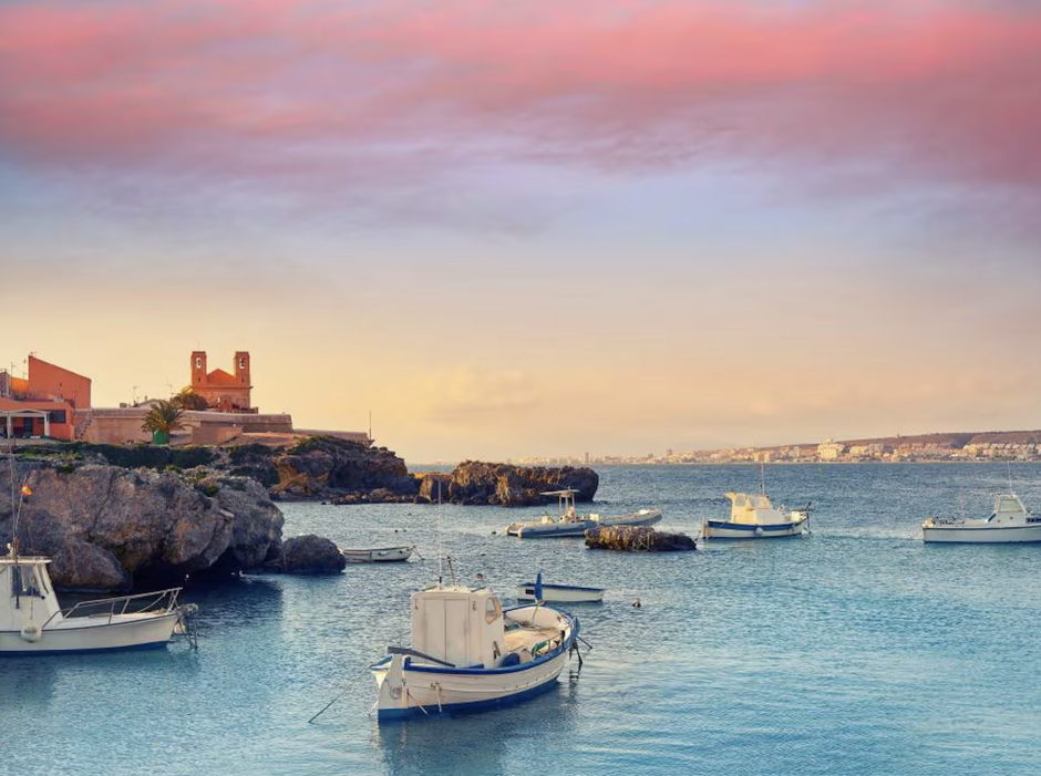 Puerto de Tabarca al atardecer