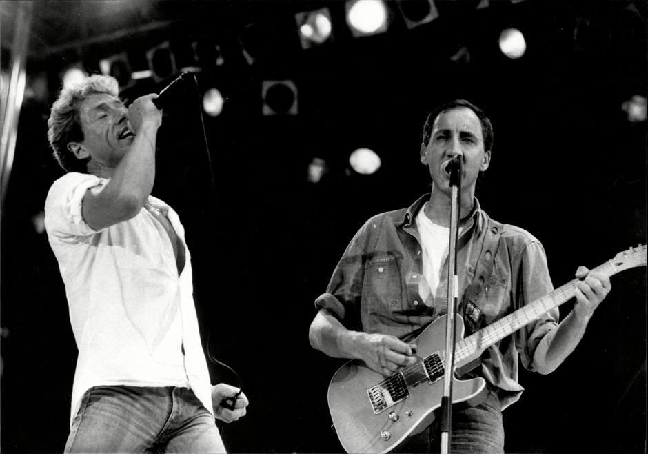 Roger Daltry y Pete Townshend, de The Who, en el Live Aid Concert de Wembley Stadium, en 1985