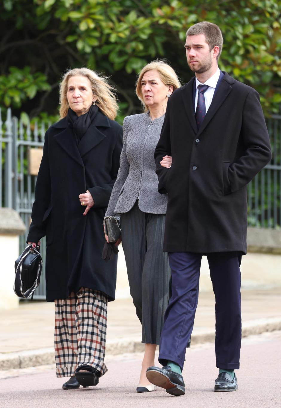 (left to right) Infanta Elena, Duchess of Lugo, Infanta Cristina of Spain and Juan Valentin Urdangarin attend a thanksgiving service for the life of King Constantine of the Hellenes at St George's Chapel, in Windsor Castle, Berkshire. Picture date: Tuesday February 27, 2024.