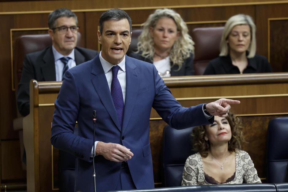 El presidente del Gobierno, Pedro Sánchez, durante la sesión de control al Gobierno el pasado miércoles en el Congreso