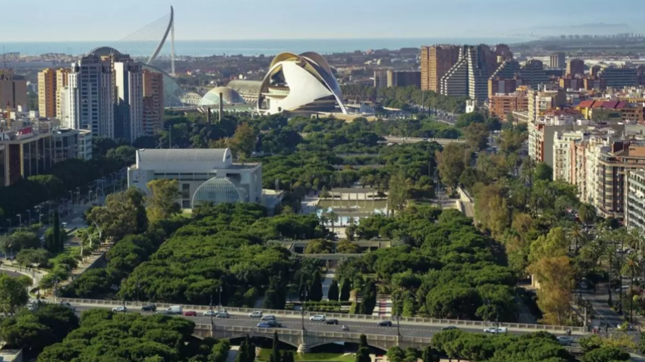Vista aérea de la ciudad de Valencia