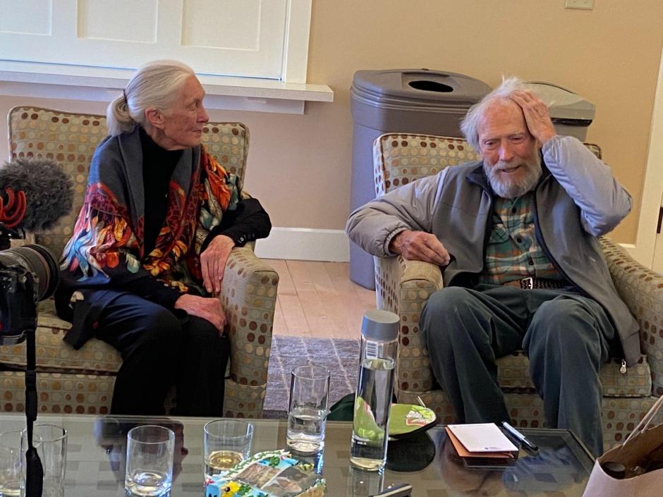 Clint Eastwood, junto a Jane Goodall, en el evento celebrado en Carmel