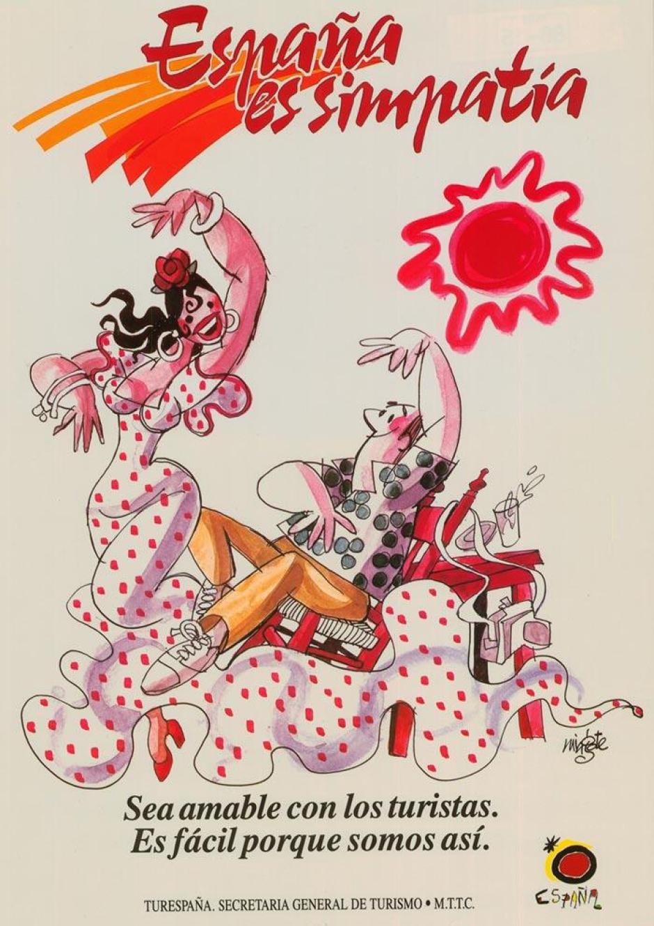 Cartel publicitario de la Secretaría General de Turismo de España de 1988