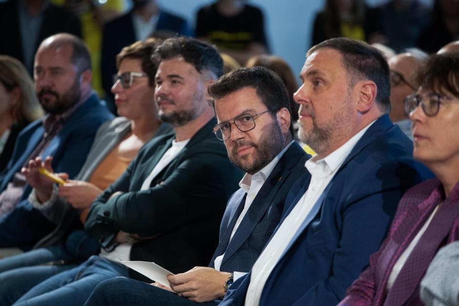 Pere Aragonès, en el acto de final de campaña, en Tarragona.