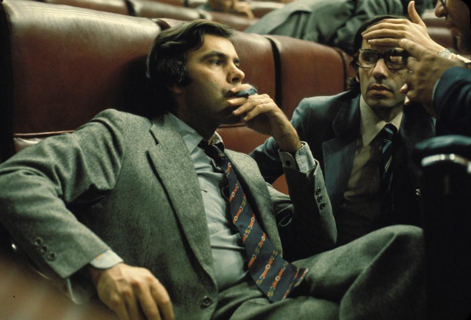 Felipe González y Alfonso Guerra en el Congreso a finales de los 70
