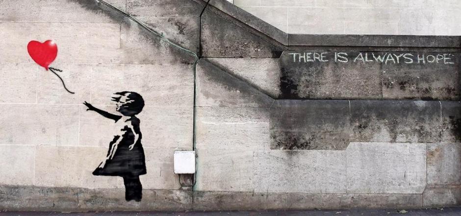 Obra original de Niña con Globo de Banksy