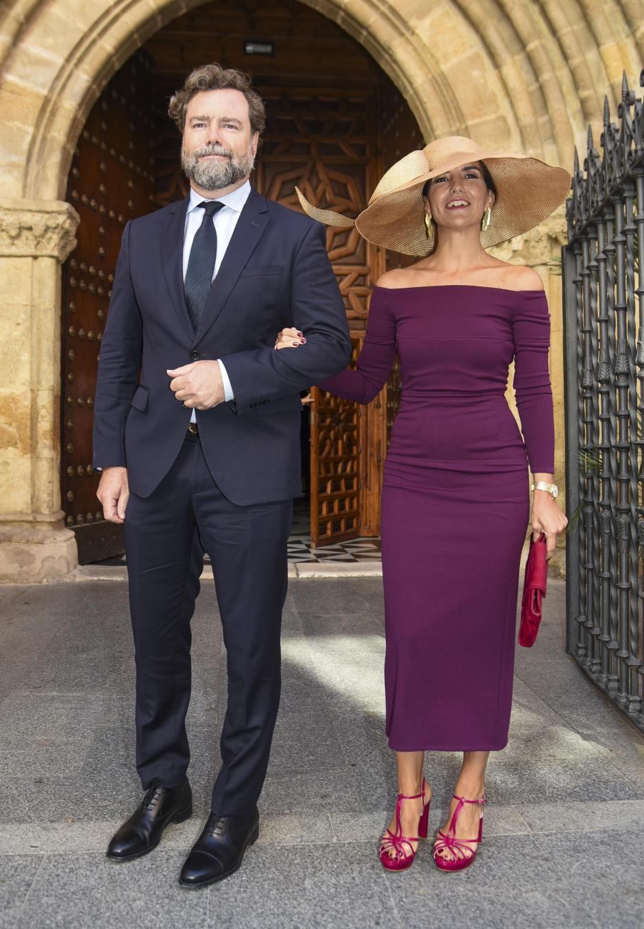 Iván Espinosa de los Monteros and Rocio Monasterio arriving to Constanza Villa-Mir and Daniel's wedding in Seville. October 4 2024