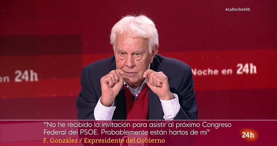 Felipe González, en 'La noche' del Canal 24 Horas