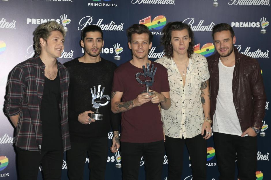 Band One Direction during the photocall of winners in 40 Principales Awards 2014 in Madrid, on Friday 12nd December 2014
pictured : Liam Payne, from left, Niall Horan, Louis Tomlinson, Zayn Malik and Harry Styles