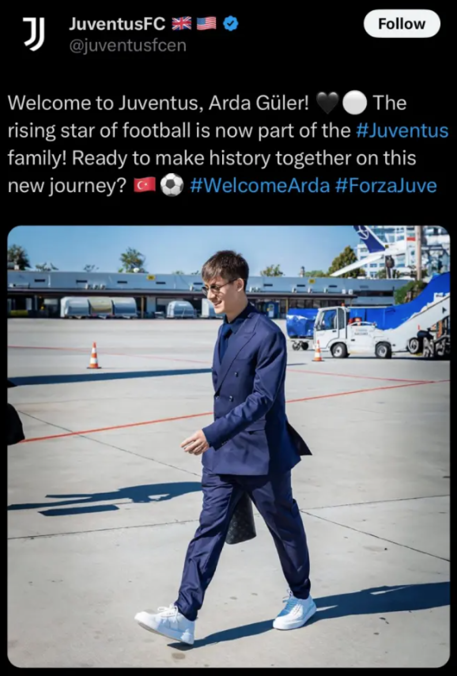 Captura de pantalla de la cuenta de 'X' de a Juventus hackeada