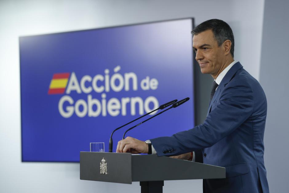 Pedro Sánchez, durante su comparecencia del martes tras la aprobación del decreto ley
