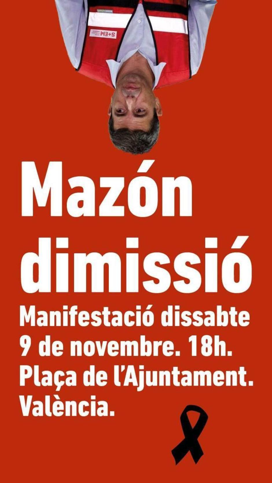 Cartel de la manifestación contra Mazón