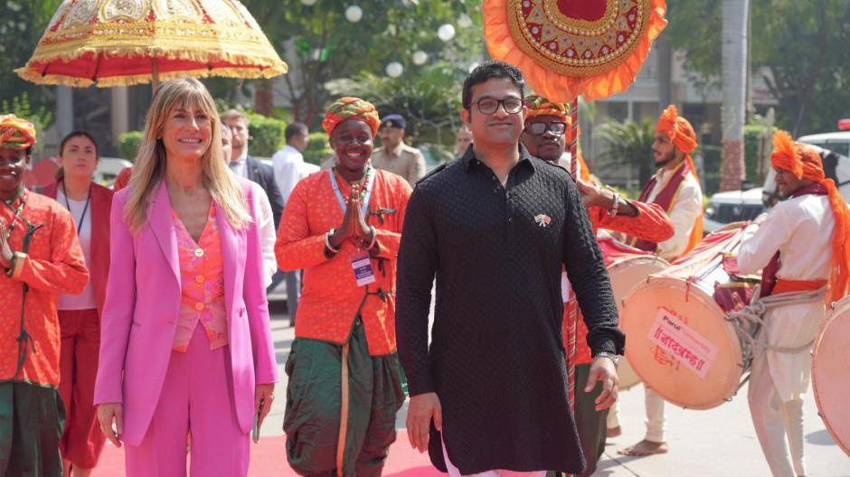 Begoña Gómez, durante su visita oficial a La India