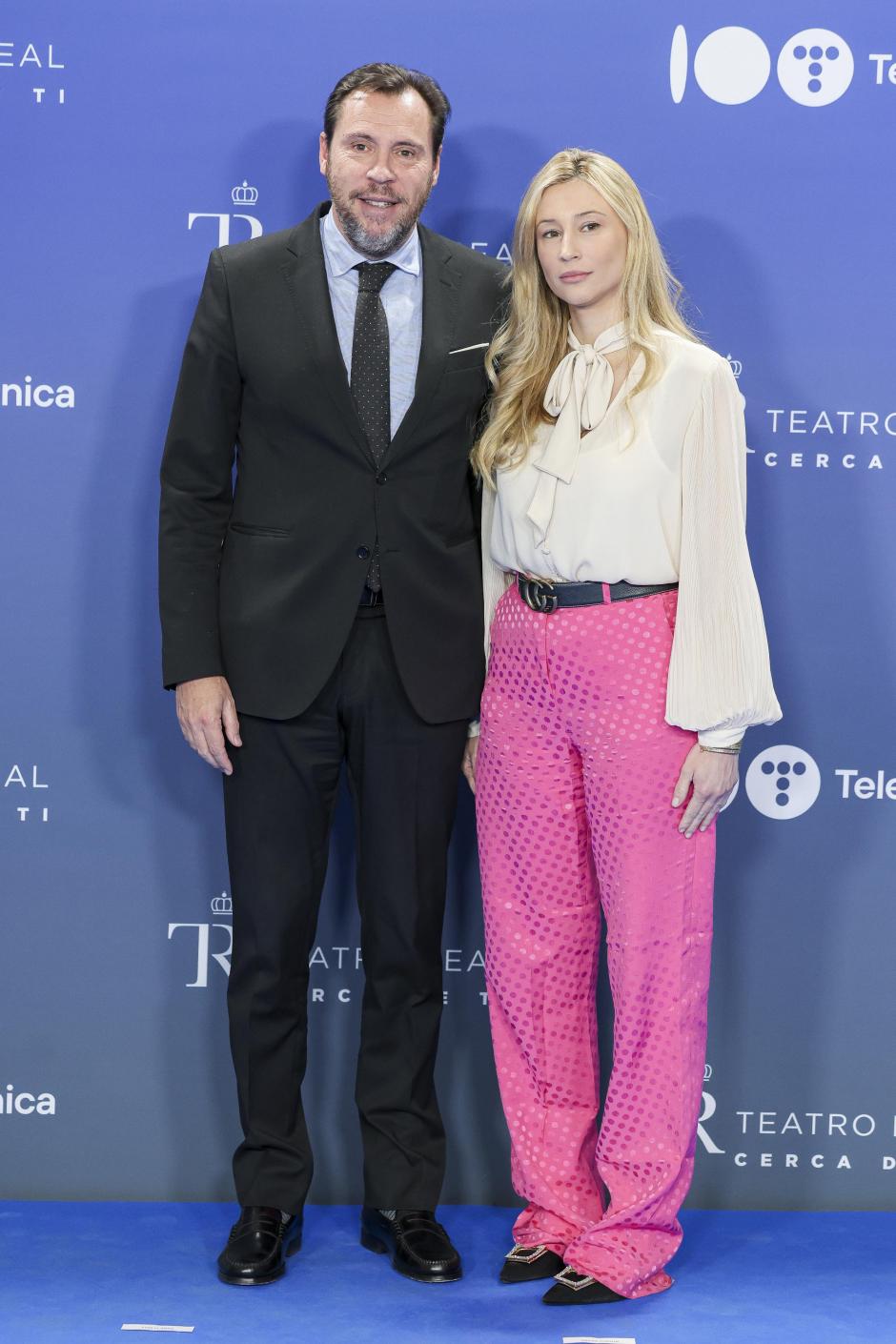 Minister Oscar Puente and Laura Soria Velasco during centenary (100 anniversary) of Telefonica in Madrid on Friday, 19 April 2024.