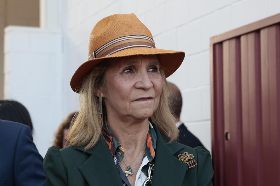 Infanta Elena de Borbon during a bullfighting festival in favor of the "La Sonrisa de Maria" Foundation in Torrejon de Ardoz on October 13, 2024