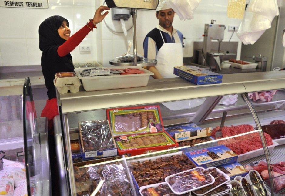 Imagen de archivo de una carnicería halal en Gerona