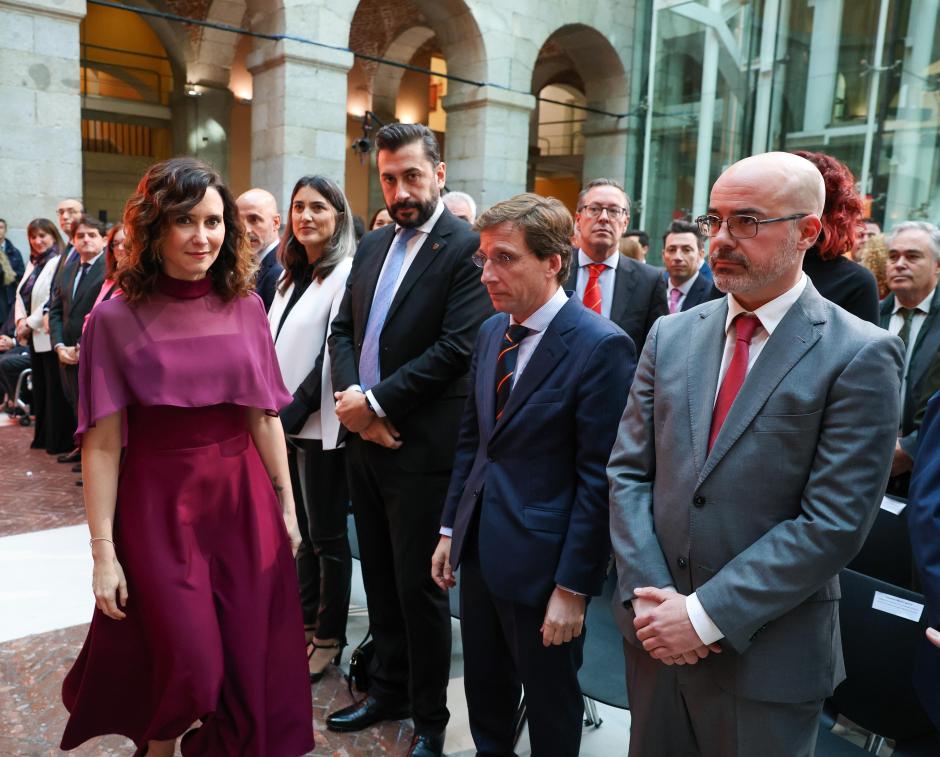 Isabel Díaz Ayuso, José Luis Martínez-Almeida y Francisco Martín