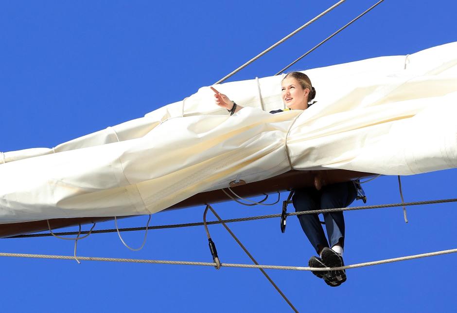 La Princesa Leonor a bordo del buque escuela Juan Sebastián de Elcano