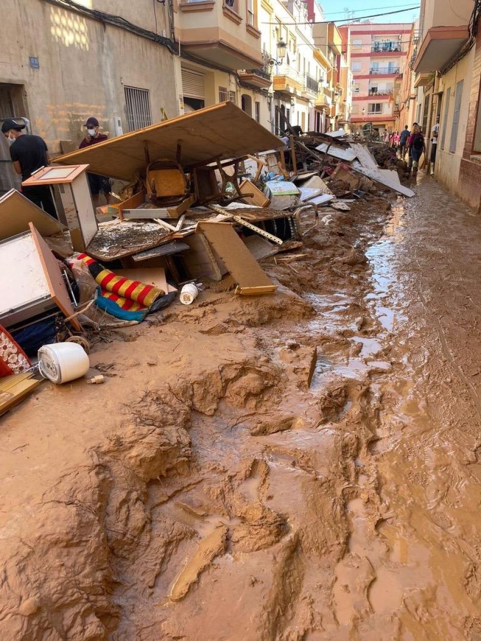 Una calle de Paiporta 3 días después de la dana, Valencia