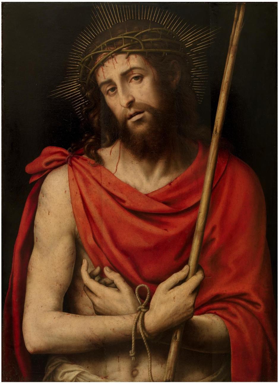 Detalle del Ecce Homo original de Juan de Juanes