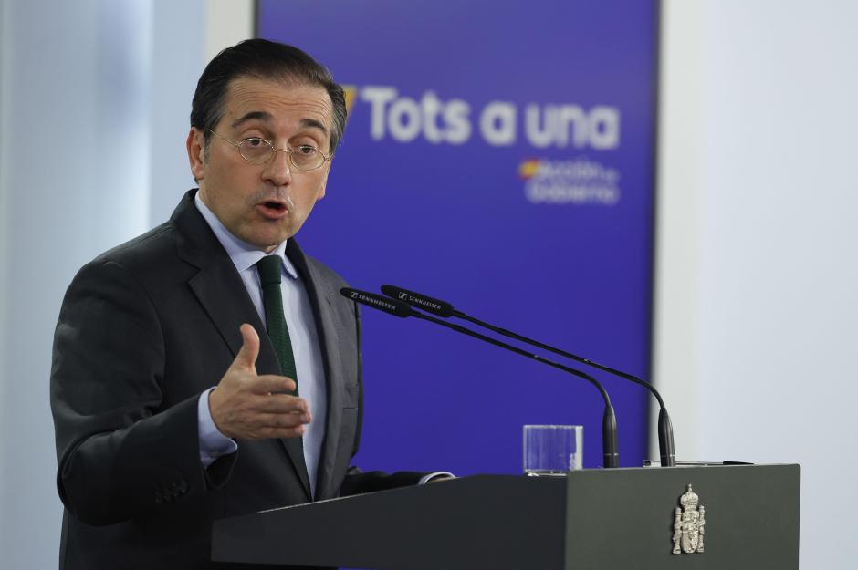 El ministro Albares, este jueves en la Moncloa