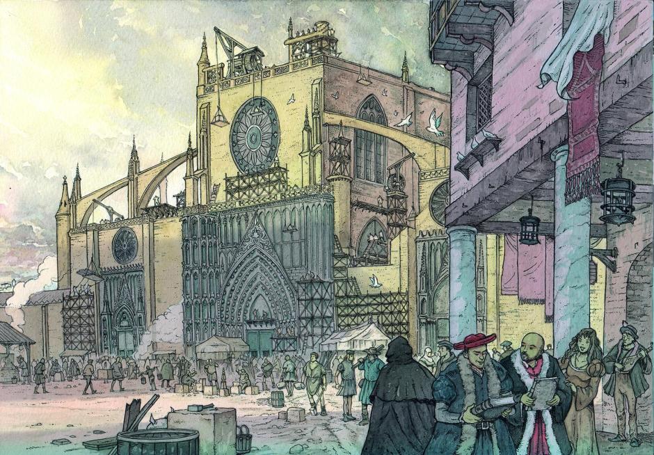 La Catedral de Sevilla en el siglo XVI vista por el ilustrador Arturo Redondo y el historiador Fernando Olmedo
