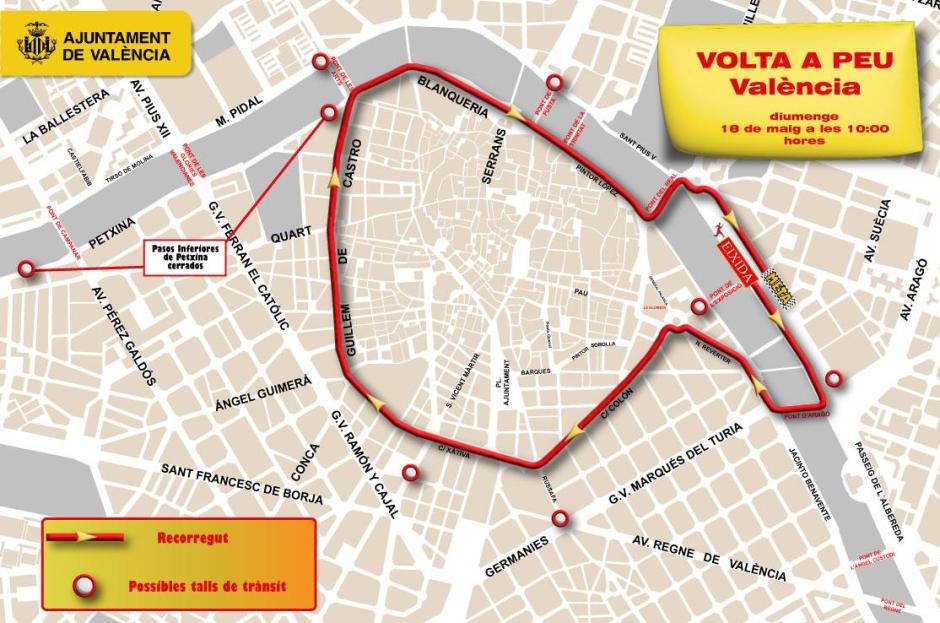 Recorrido de la Volta a Peu de Valencia
