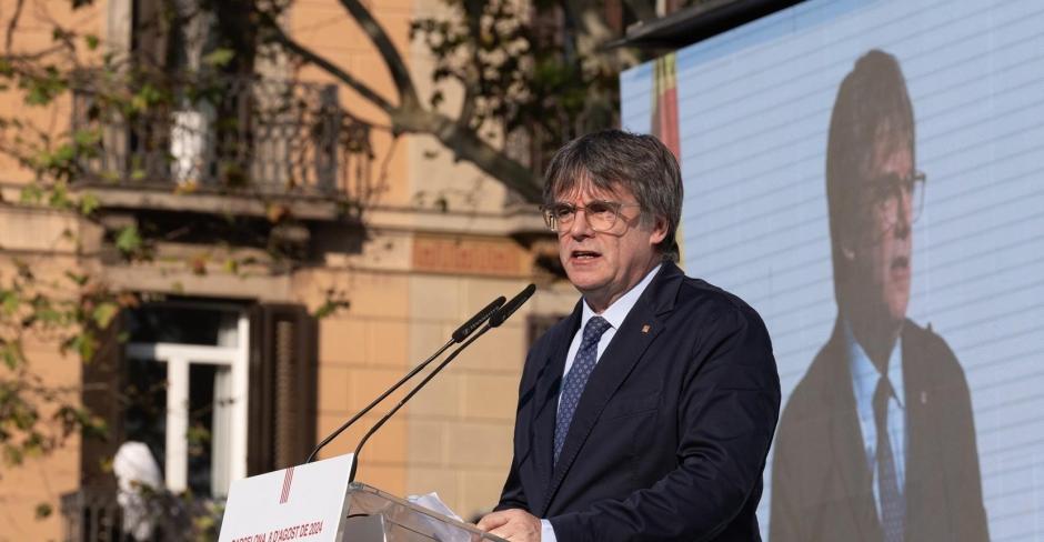 El líder de Junts, Carles Puigdemont, durante su mitin en Barcelona el pasado 8 de agosto