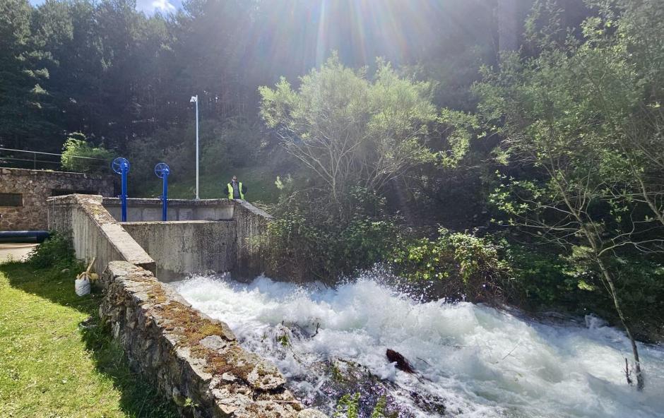 Primer escalón de vaciado de la presa de El Tejo