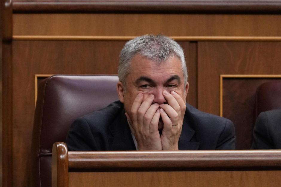 El diputado socialista Santos Cerdán durante el pleno celebrado este jueves