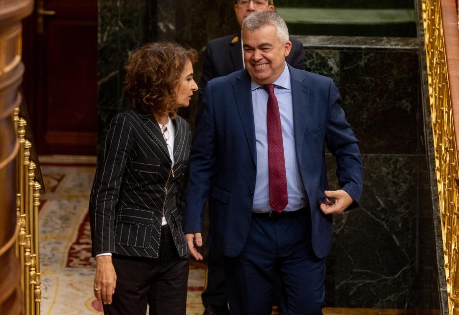 el exsecretario de Organización del PSOE, Santos Cerdán, en el Congreso