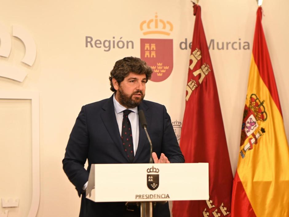 El presidente de la Región de Murcia, Fernando López Miras