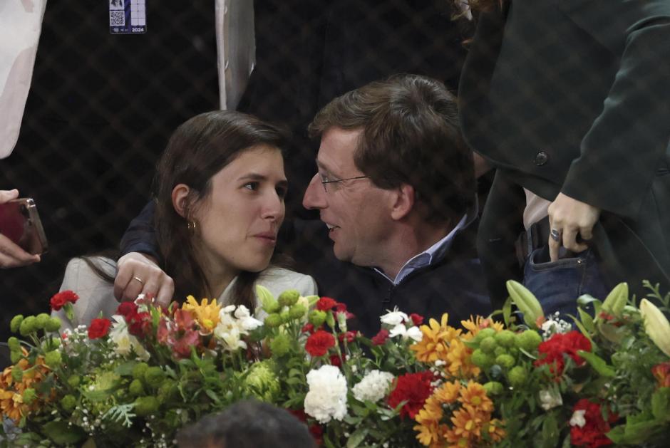 Politician Jose Luis Martinez Almeida and Teresa Urquijo during Masters Series Madrid 2024 in Madrid on Tuesday, 30 April 2024