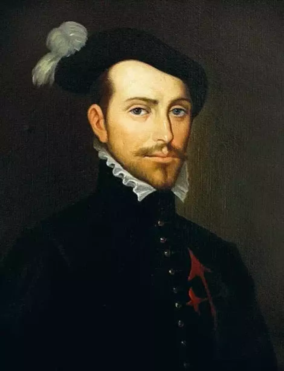 Retrato anónimo de Hernán Cortés, «marqués del valle de Oaxaca, capitán general de la Nueva España, conquistador de México»