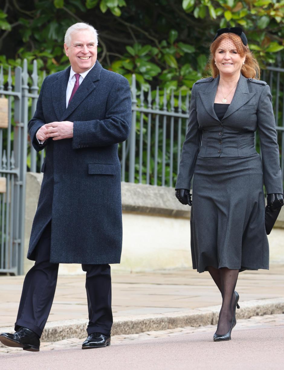 Prince Andrew,  Duke of York and Sarah Fergusson , Duchess of York attending annual funeral of Constantine of Greece in WindsorCastle, Berkshire on  February 27, 2024