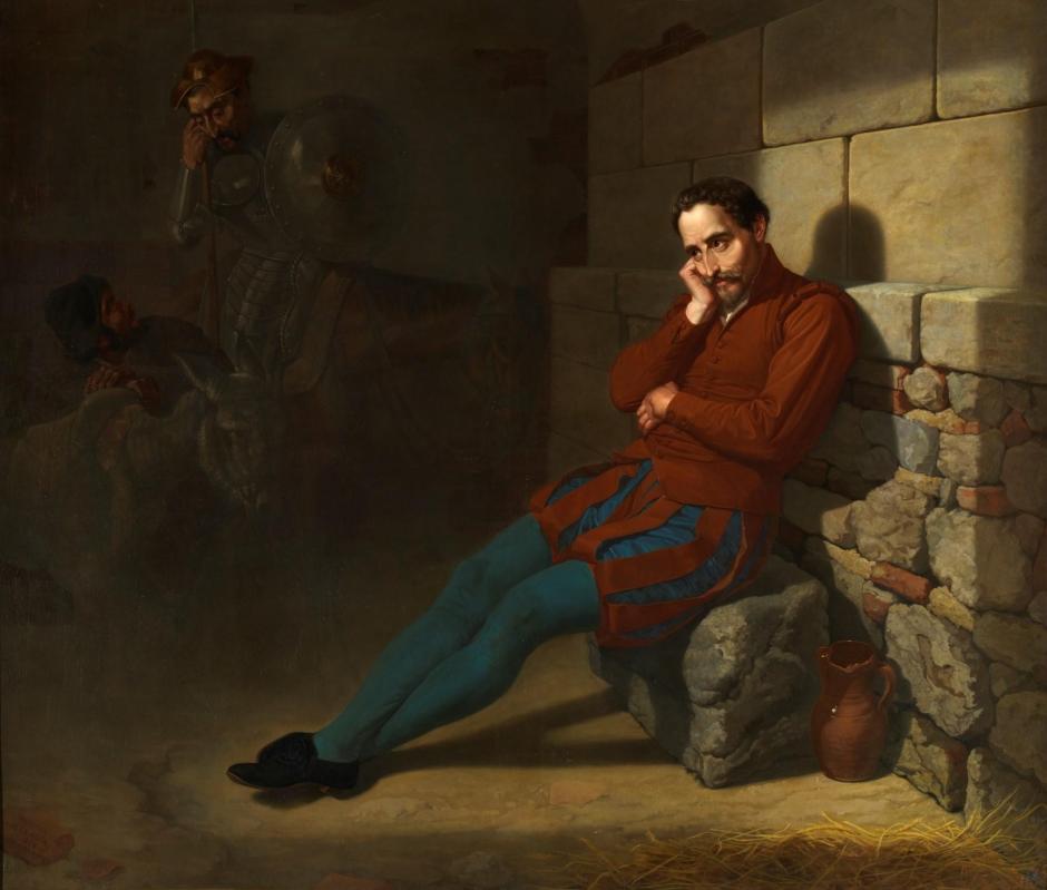Miguel de Cervantes imaginando 'El Quijote' de Mariano de la Roca y Delgado