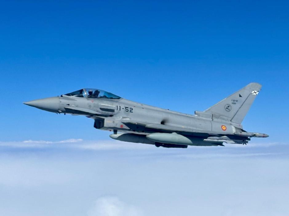 Uno de los Eurofighter españoles desplegados en Lituania