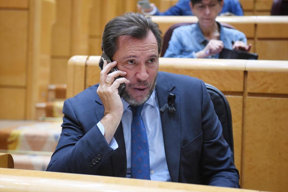 Óscar Puente, durante la sesión de control al Gobierno en el Senado