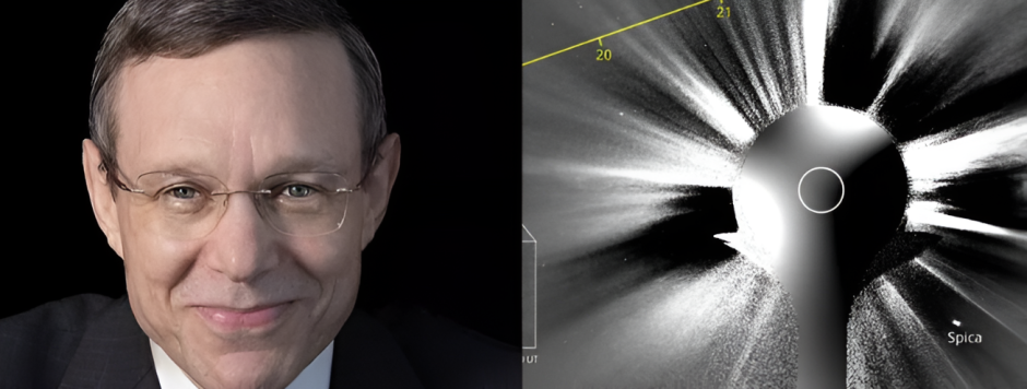 Montaje del astrofísico de Harvard, Avi Loeb, y el cometa 3I/ATLAS