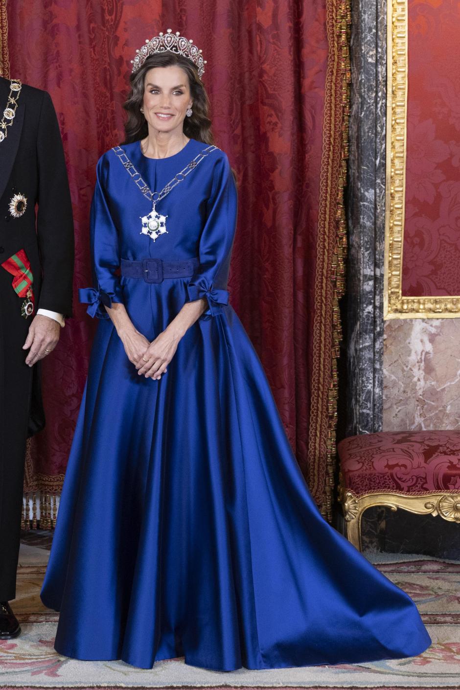 Doña Letizia, en la cena de gala del Palacio Real
