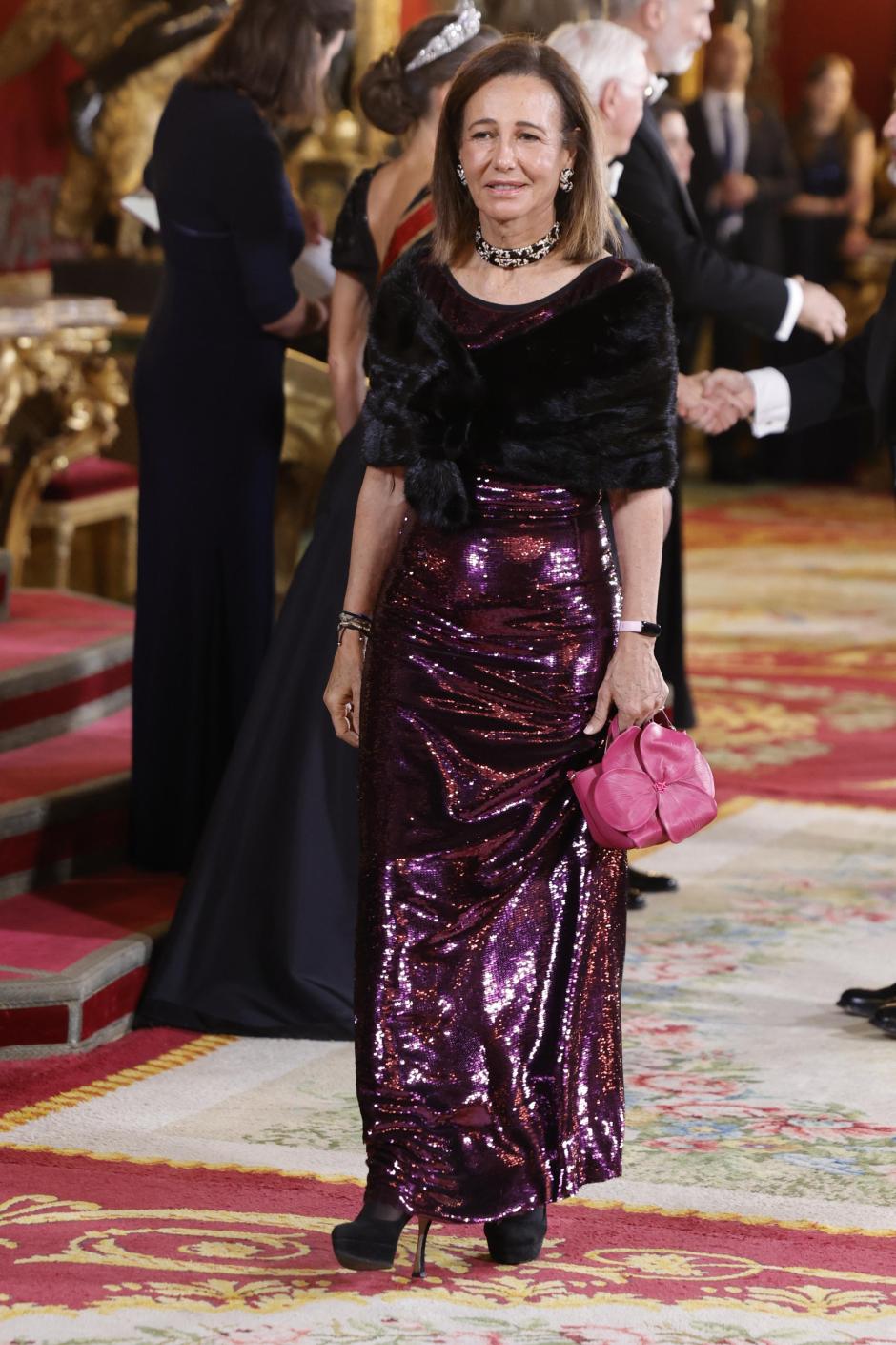 Ana Botin during a gala dinner at RoyalPalace due to the official trip of Germany Republic President to Spain in Madrid on Wednesday, 26 November 2025.