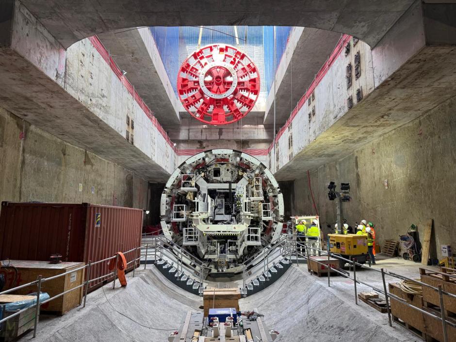 Interior de la tuneladora de la Línea 11 de Metro de Madrid