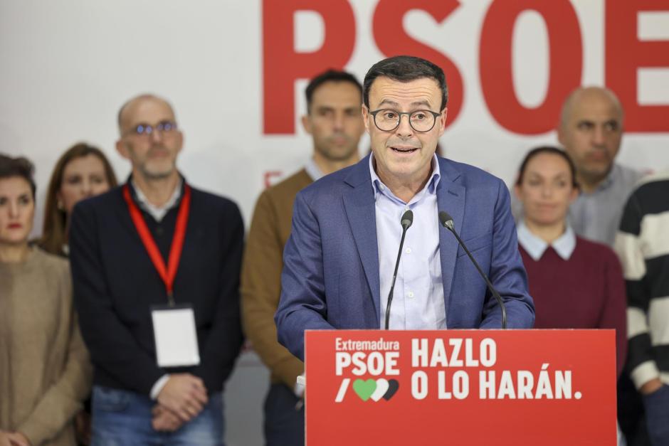 El candidato socialista a la presidencia de la Junta de Extremadura Miguel Ángel Gallardo